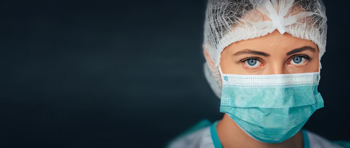 nurse wearing a covid-19 face mask